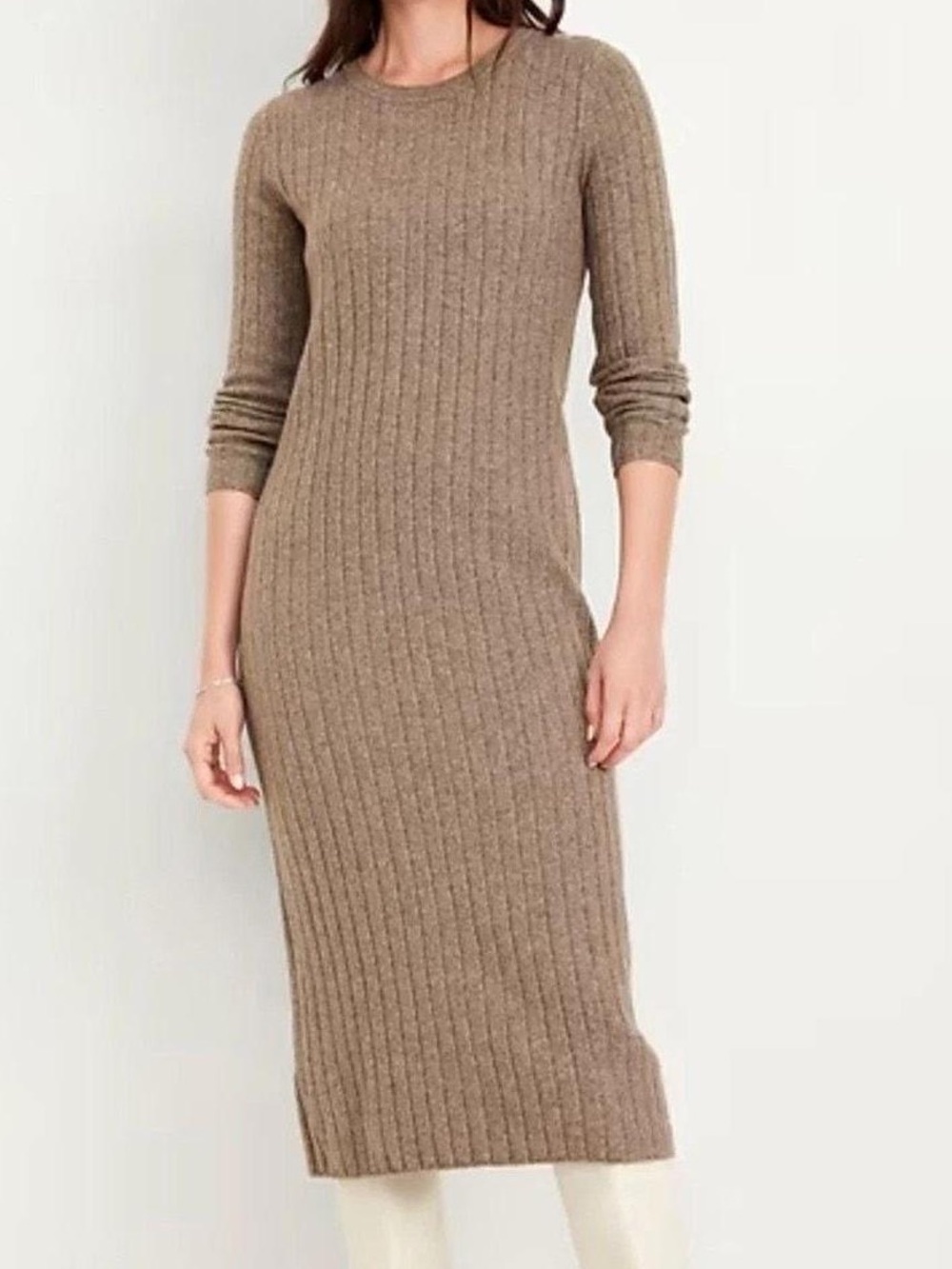Old Navy Brown Long Sleeve Knit Dress M NWOT